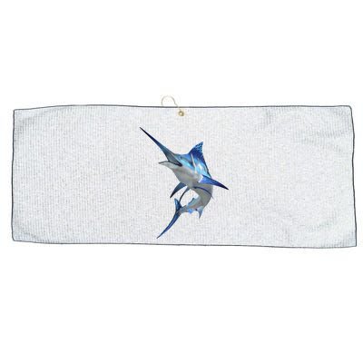 Beautiful Blue Marlin Fishing Large Microfiber Waffle Golf Towel