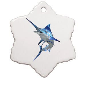 Beautiful Blue Marlin Fishing Ceramic Star Ornament