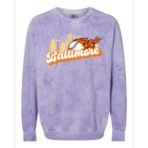 Baltimore Baseball Minimal City Skyline Retro Baseball Lover Colorblast Crewneck Sweatshirt