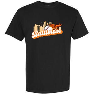 Baltimore Baseball Minimal City Skyline Retro Baseball Lover Garment-Dyed Heavyweight T-Shirt