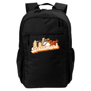 Baltimore Baseball Minimal City Skyline Retro Baseball Lover Daily Commute Backpack