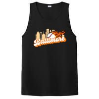 Baltimore Baseball Minimal City Skyline Retro Baseball Lover PosiCharge Competitor Tank