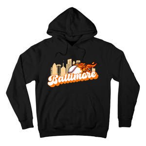 Baltimore Baseball Minimal City Skyline Retro Baseball Lover Tall Hoodie