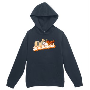 Baltimore Baseball Minimal City Skyline Retro Baseball Lover Urban Pullover Hoodie