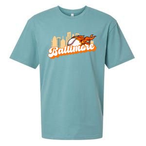 Baltimore Baseball Minimal City Skyline Retro Baseball Lover Sueded Cloud Jersey T-Shirt