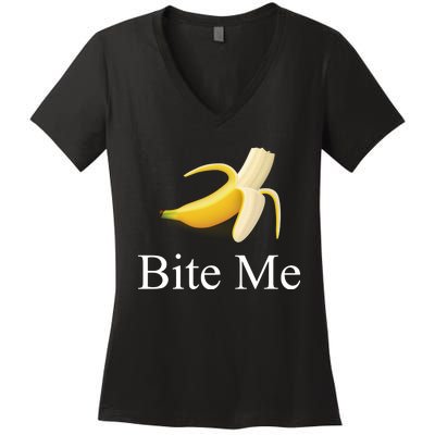 Banana Bite Me Women's V-Neck T-Shirt