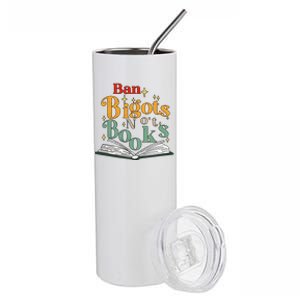 Ban Bigots Not Books Read Banned Books Book Lover Anti Racism Equality Stainless Steel Tumbler