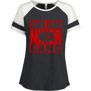 Bang Bang Niner Gang Football San Francisco Sports Enza Ladies Jersey Colorblock Tee