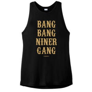 Bang Bang Niner Gang Football San Francisco Sports Ladies PosiCharge Tri-Blend Wicking Tank