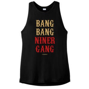 Bang Bang Niner Gang Football San Francisco Sports Ladies PosiCharge Tri-Blend Wicking Tank