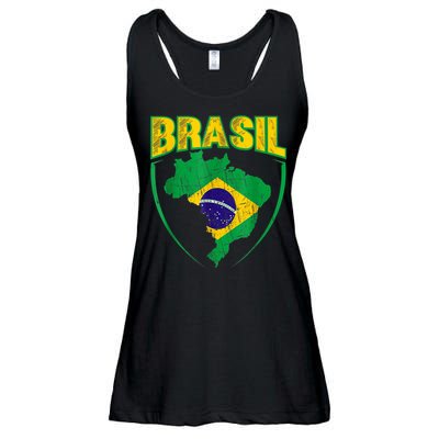 Brasil Brazilian national flag Soccer Jersey Football Ladies Essential Flowy Tank
