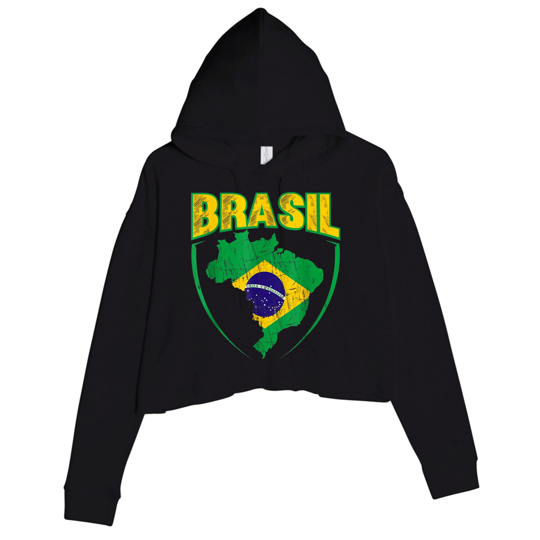Brasil Brazilian national flag Soccer Jersey Football Crop Fleece Hoodie