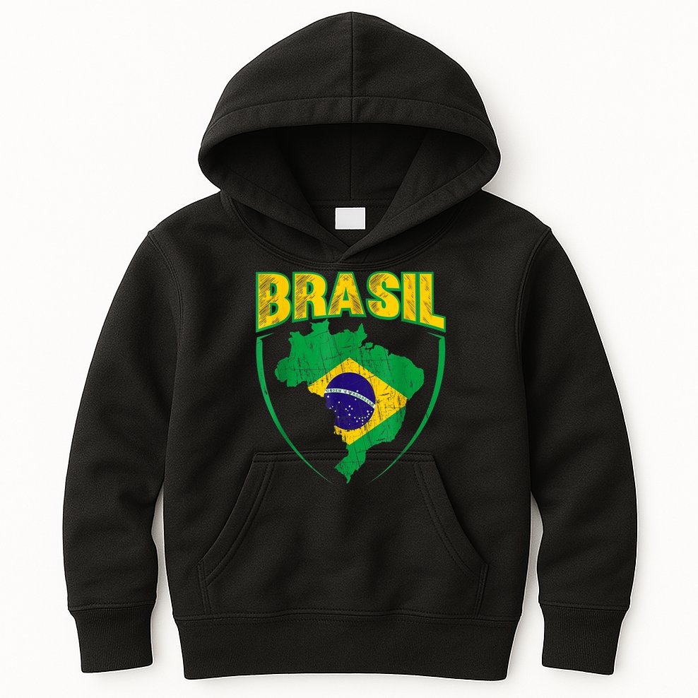 Brasil Brazilian national flag Soccer Jersey Football Kids Hoodie