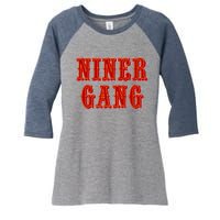 Bang Bang Niner Gang San Francisco Women's Tri-Blend 3/4-Sleeve Raglan Shirt