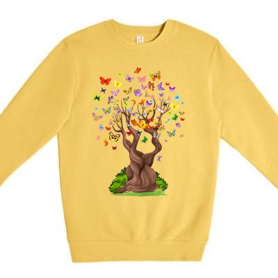 Butterflytree Beautiful Nature Lover Butterfly Premium Crewneck Sweatshirt