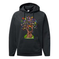 Butterflytree Beautiful Nature Lover Butterfly Performance Fleece Hoodie