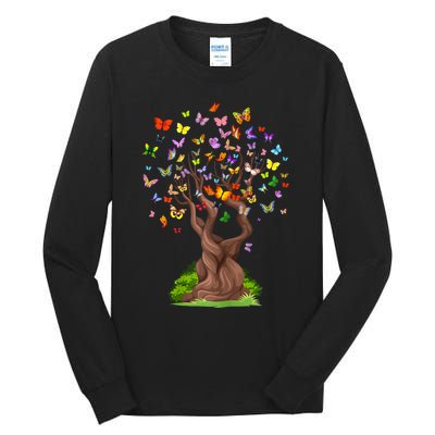 Butterflytree Beautiful Nature Lover Butterfly Tall Long Sleeve T-Shirt