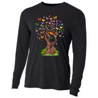 Butterflytree Beautiful Nature Lover Butterfly Cooling Performance Long Sleeve Crew