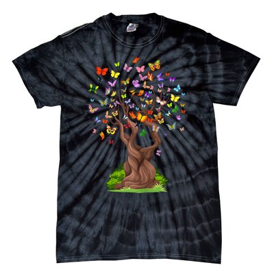 Butterflytree Beautiful Nature Lover Butterfly Tie-Dye T-Shirt