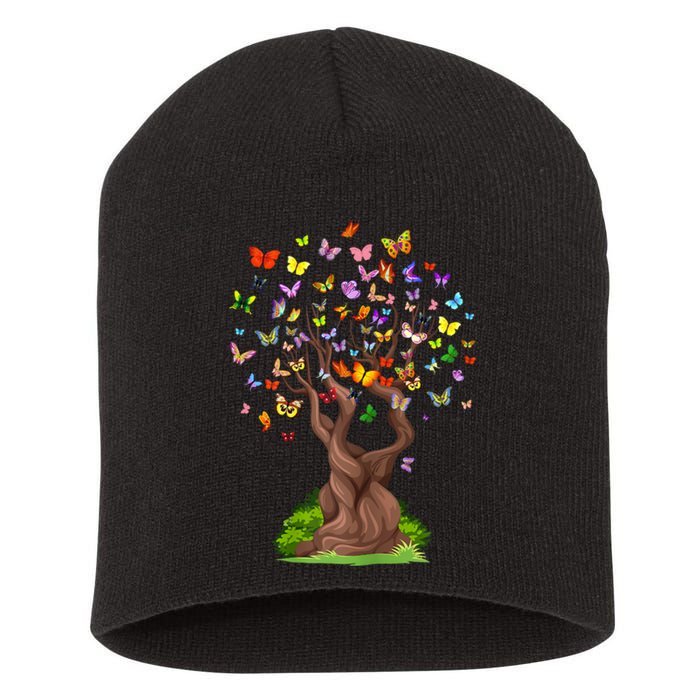 Butterflytree Beautiful Nature Lover Butterfly Short Acrylic Beanie