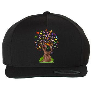 Butterflytree Beautiful Nature Lover Butterfly Wool Snapback Cap