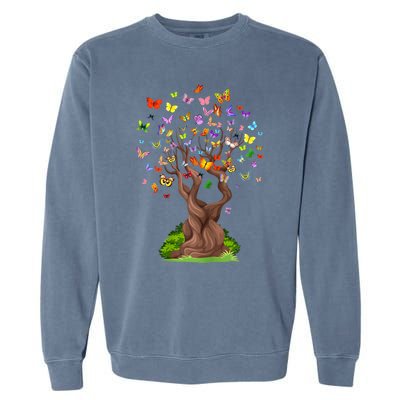 Butterflytree Beautiful Nature Lover Butterfly Garment-Dyed Sweatshirt