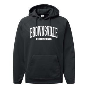 Brownsville Brooklyn Ny Souvenirs Nyc Borough Brooklyn New York Brownsville Performance Fleece Hoodie