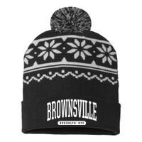 Brownsville Brooklyn Ny Souvenirs Nyc Borough Brooklyn New York Brownsville USA-Made Snowflake Beanie