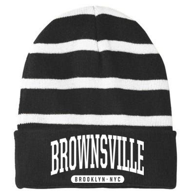 Brownsville Brooklyn Ny Souvenirs Nyc Borough Brooklyn New York Brownsville Striped Beanie with Solid Band