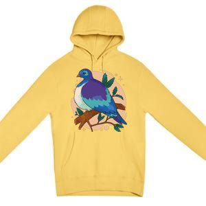 Blue Bird Nature Art Premium Pullover Hoodie