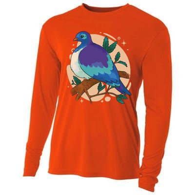 Blue Bird Nature Art Cooling Performance Long Sleeve Crew