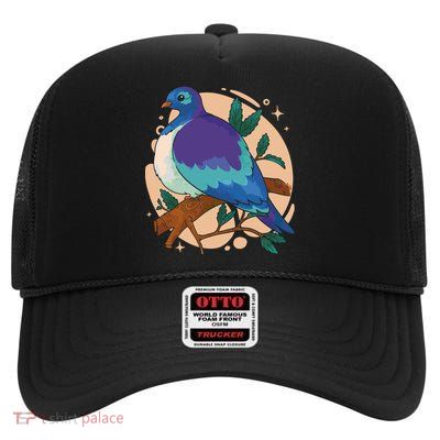 Blue Bird Nature Art High Crown Mesh Back Trucker Hat