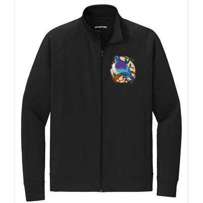 Blue Bird Nature Art Stretch Full-Zip Cadet Jacket