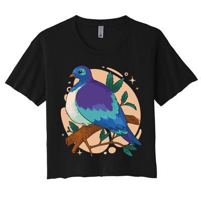 Blue Bird Nature Art Crop Top