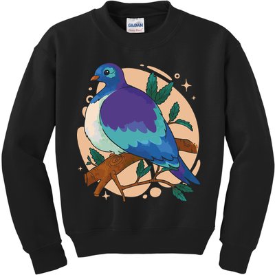 Blue Bird Nature Art Kids Sweatshirt