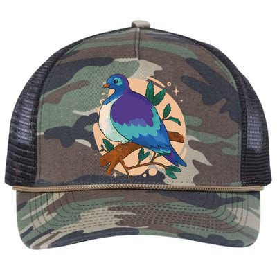 Blue Bird Nature Art Retro Rope Trucker Hat Cap