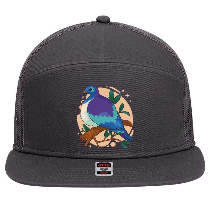 Blue Bird Nature Art 7 Panel Mesh Trucker Snapback Hat