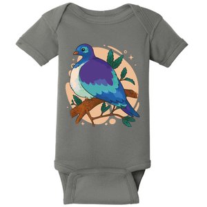 Blue Bird Nature Art Baby Bodysuit