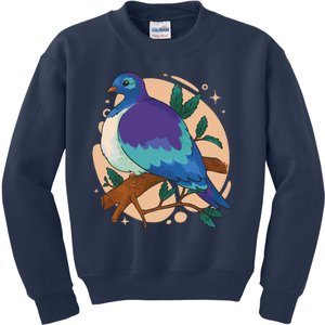 Blue Bird Nature Art Kids Sweatshirt