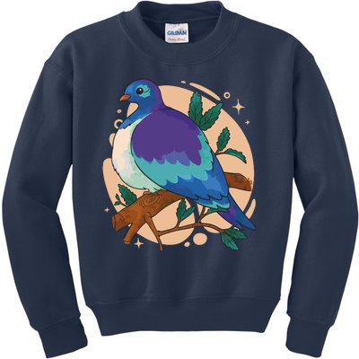 Blue Bird Nature Art Kids Sweatshirt