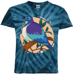 Blue Bird Nature Art Kids Tie-Dye T-Shirt