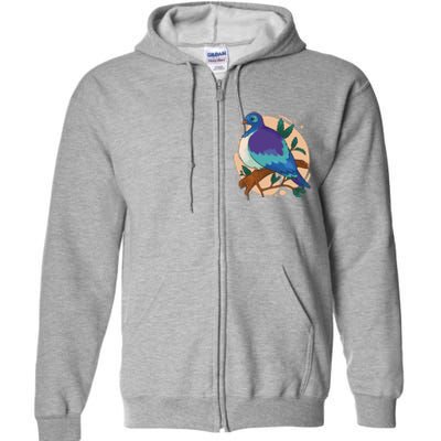 Blue Bird Nature Art Full Zip Hoodie