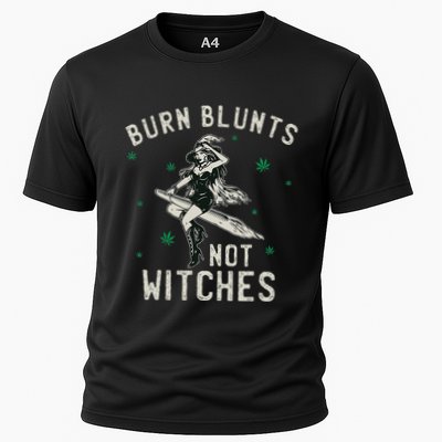 Burn Blunts Not Witches Funny Marijuana Weed Smoker Stoner Performance Shirt