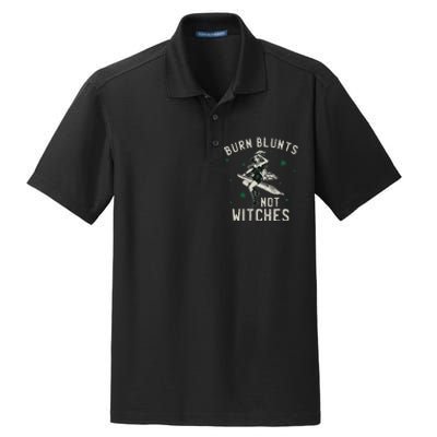 Burn Blunts Not Witches Funny Marijuana Weed Smoker Stoner Dry Zone Grid Polo