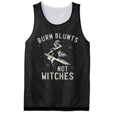 Burn Blunts Not Witches Funny Marijuana Weed Smoker Stoner Mesh Reversible Basketball Jersey Tank