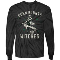 Burn Blunts Not Witches Funny Marijuana Weed Smoker Stoner Tie-Dye Long Sleeve Shirt