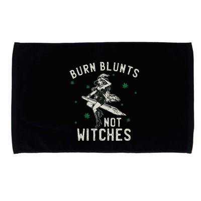 Burn Blunts Not Witches Funny Marijuana Weed Smoker Stoner Microfiber Hand Towel