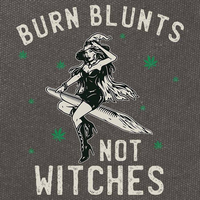 Burn Blunts Not Witches Funny Marijuana Weed Smoker Stoner Cotton Canvas Backpack