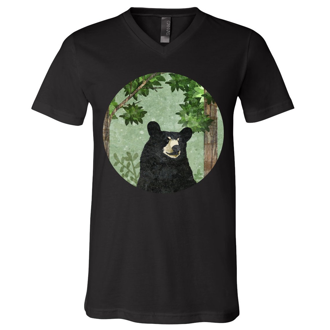 Black Bear Nature V-Neck T-Shirt