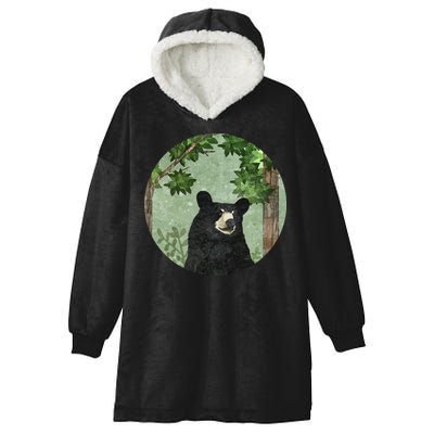 Black Bear Nature Hooded Wearable Blanket